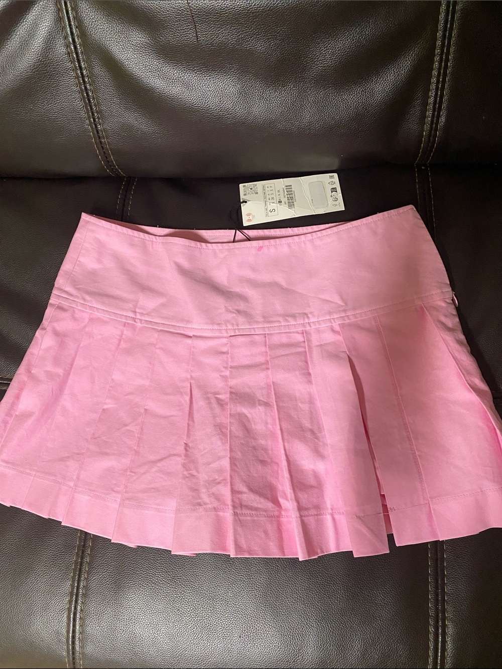Zara Pink Pleated Mini Skirt